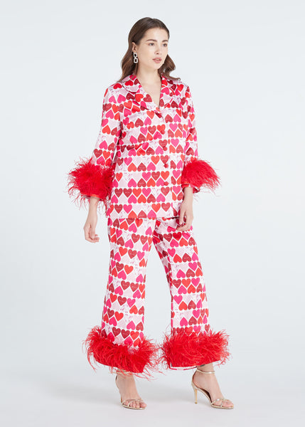 SGinstar Red heart pajamas set for valentine day pajamas holiday dress