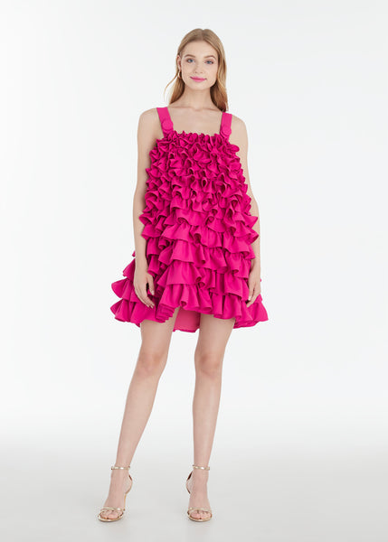 SGinstar  Jeanine Shocking Pink Ruffles Dress