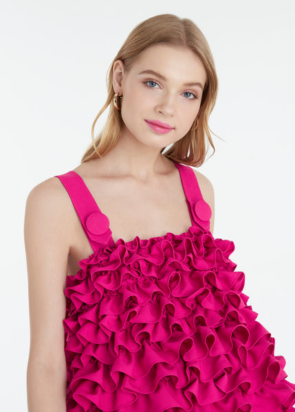 SGinstar  Jeanine Shocking Pink Ruffles Dress