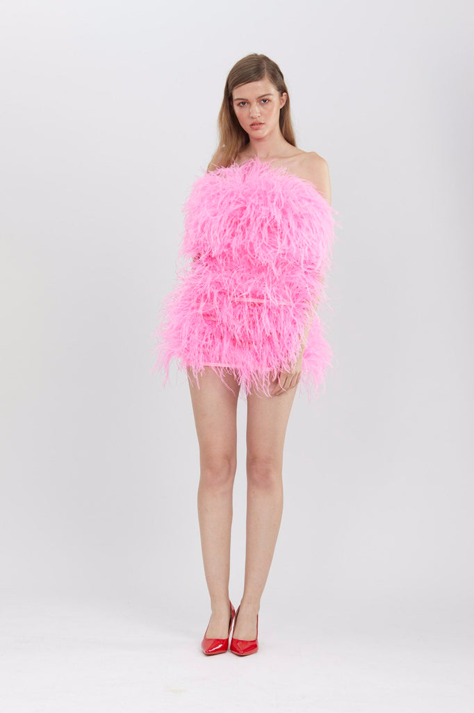 Think Pink: SG Instar Sophie Pale Pink Feather Mini Dress, 16 Feather  Dresses That'll Elevate Your Spring Party Look